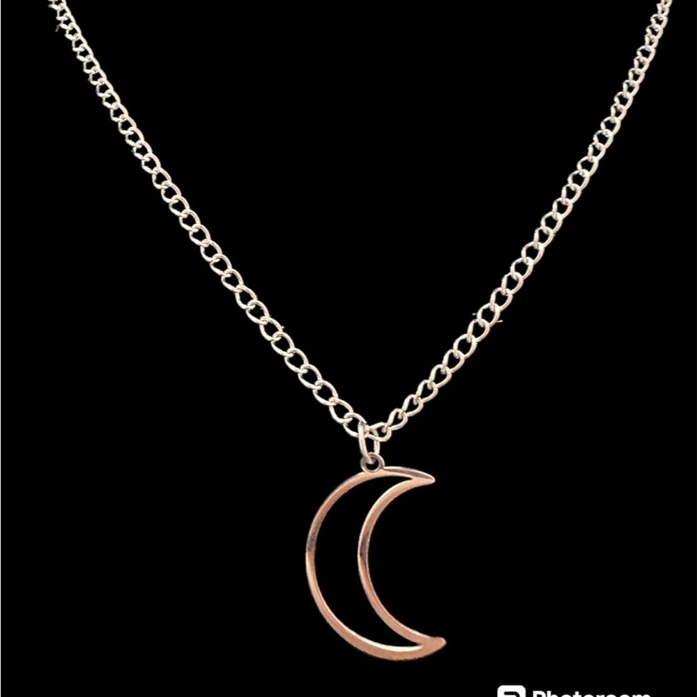 Handmade stainless steel moon necklace